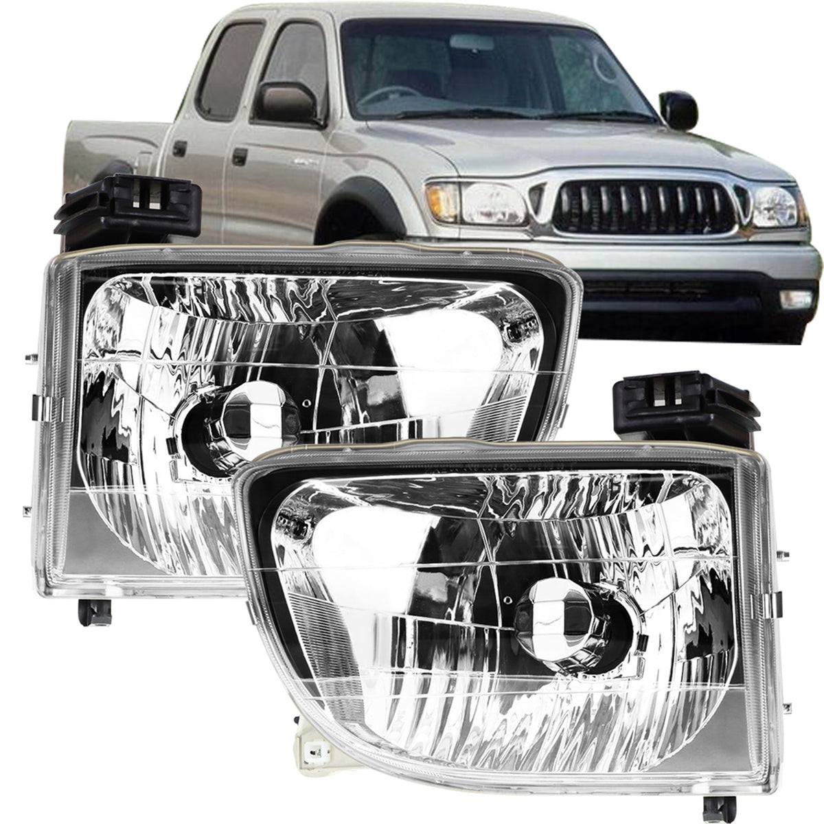 TOPPARTZ Halogen Headlight Assembly L&R Side  for 2001-2004 Toyota Tacoma