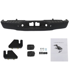 TOPPARTZ Black Rear Step Bumper Replacement for 2007-2013 Toyota Tundra with Parking Aid Sensor Holes