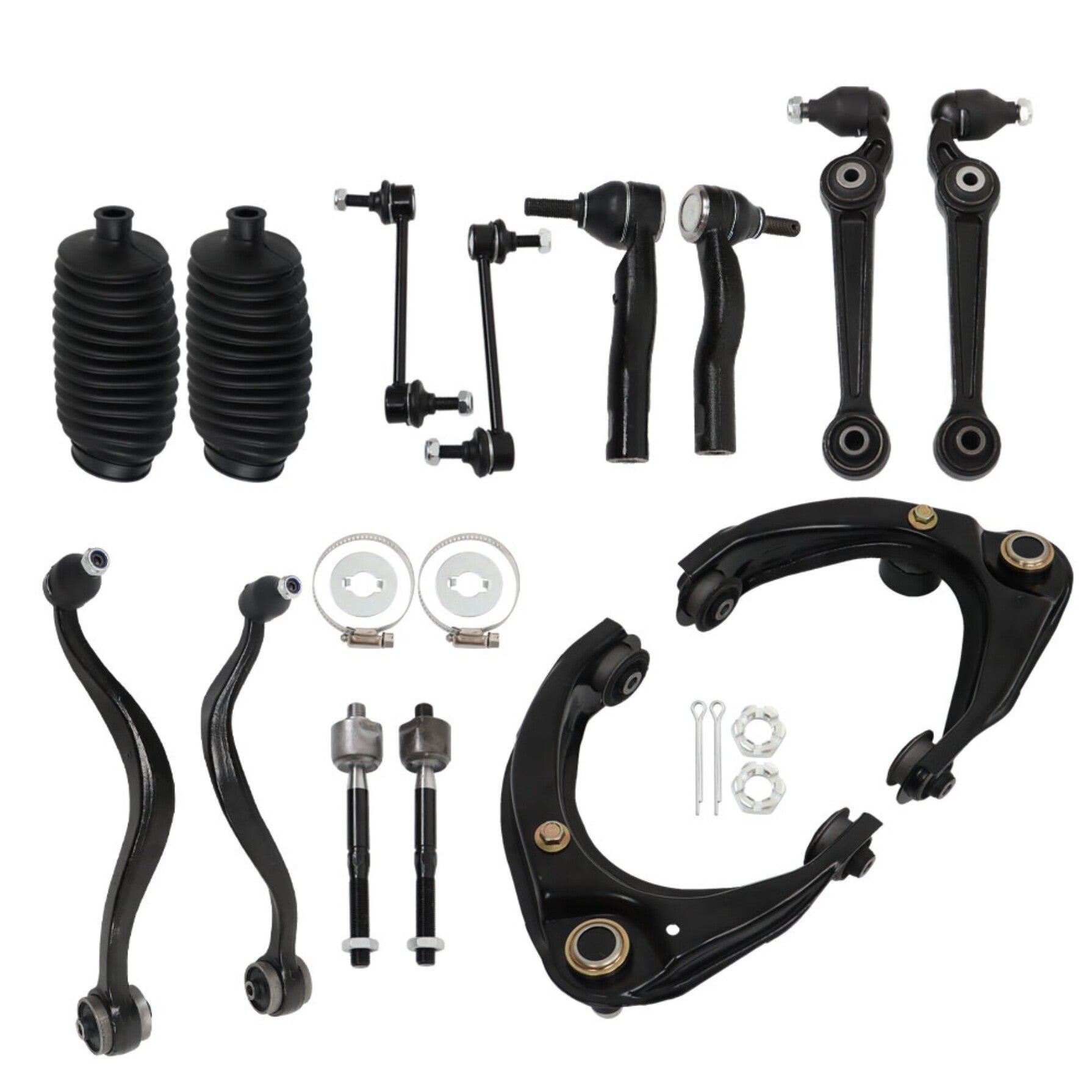 TOPPARTZ Control Arm Kit 14 Pieces Set Front Upper & Lower Control Arms w/Ball Joints & Tie Rods & Sway Bars Replacement for Ford Mercury Lincoln