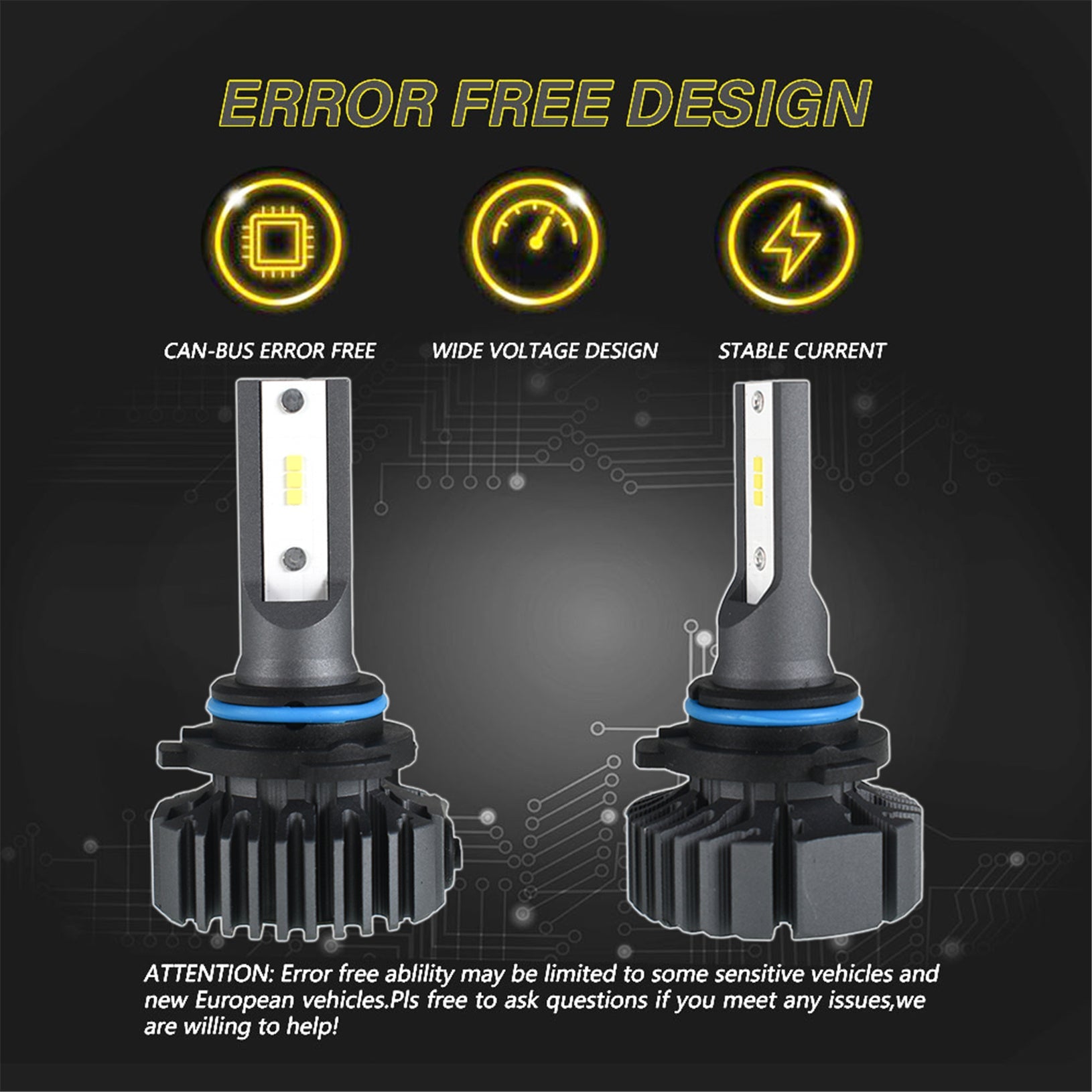 TOPPARTZ 9006/HB4 LED Fog Light Bulbs,50W 12000LM 6000 White High brightness Headlights Bulbs Conversion Kit,Pack of 2