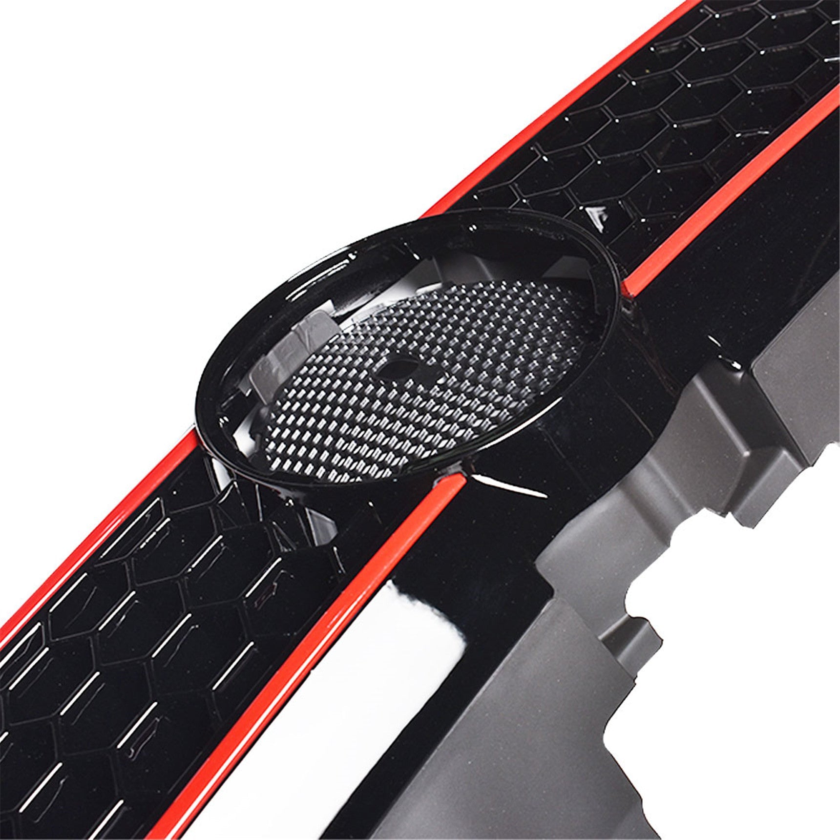 Front Upper Lower Grille Red Trim With Bezel Replacement for VW Jetta MK6 Sedan 2011 2012 2013 2014