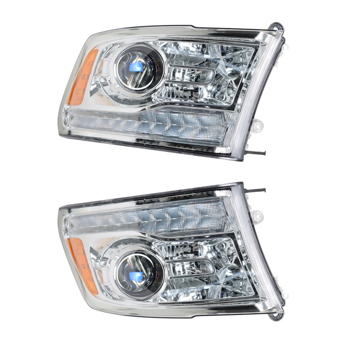 TOPPARTZ Headlights Assembly Replacement for Ram 2009-2018 1500 2500 3500 LED Tube Switchback Turn Signal Set - Passenger & Driver Side