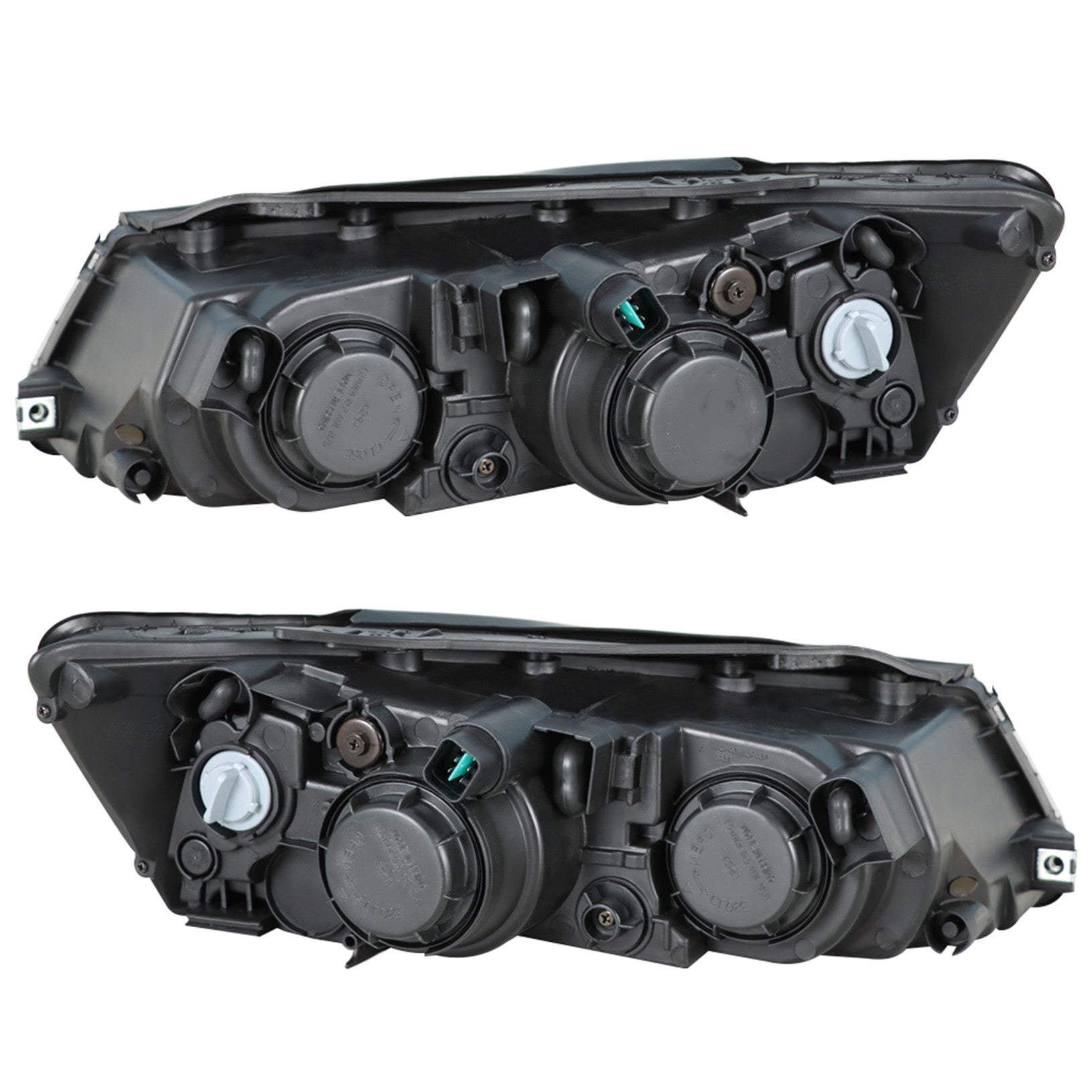 for 2006-2008 Hyundai Sonata Headlamps LH&RH Clear Lens Black Housing Headlights