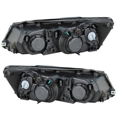 for 2006-2008 Hyundai Sonata Headlamps LH&RH Clear Lens Black Housing Headlights