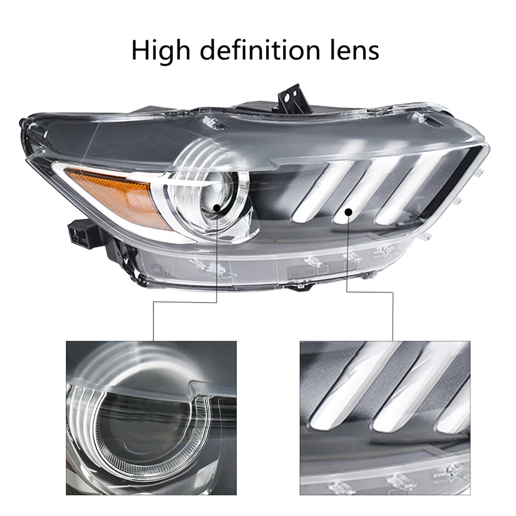 for 2015-2017 Ford Mustang HID/Xenon LED Tube Projector Headlight FR3Z13008J