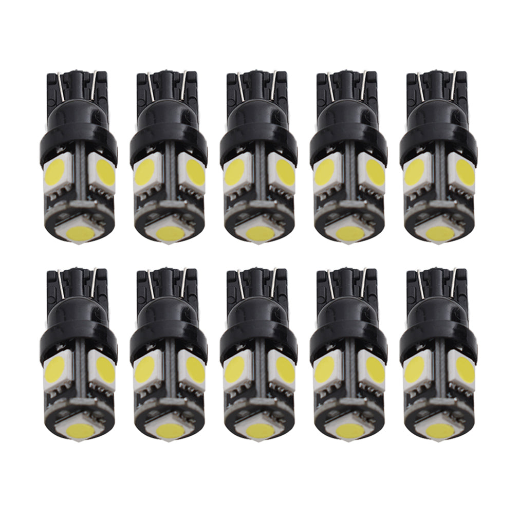 10x 6000K White T10 192 168 194 Wedge LED Map License Plate Interior Light Bulbs