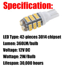 TOPPARTZ 10PCS T10 RV For Camper Trailer 12V LED Interior Light Bulbs Warm White