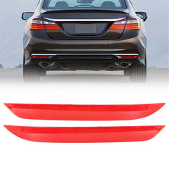 2Pcs Left & Right Side Rear Bumper Reflector Set Red For 2016-2017 Honda Accord