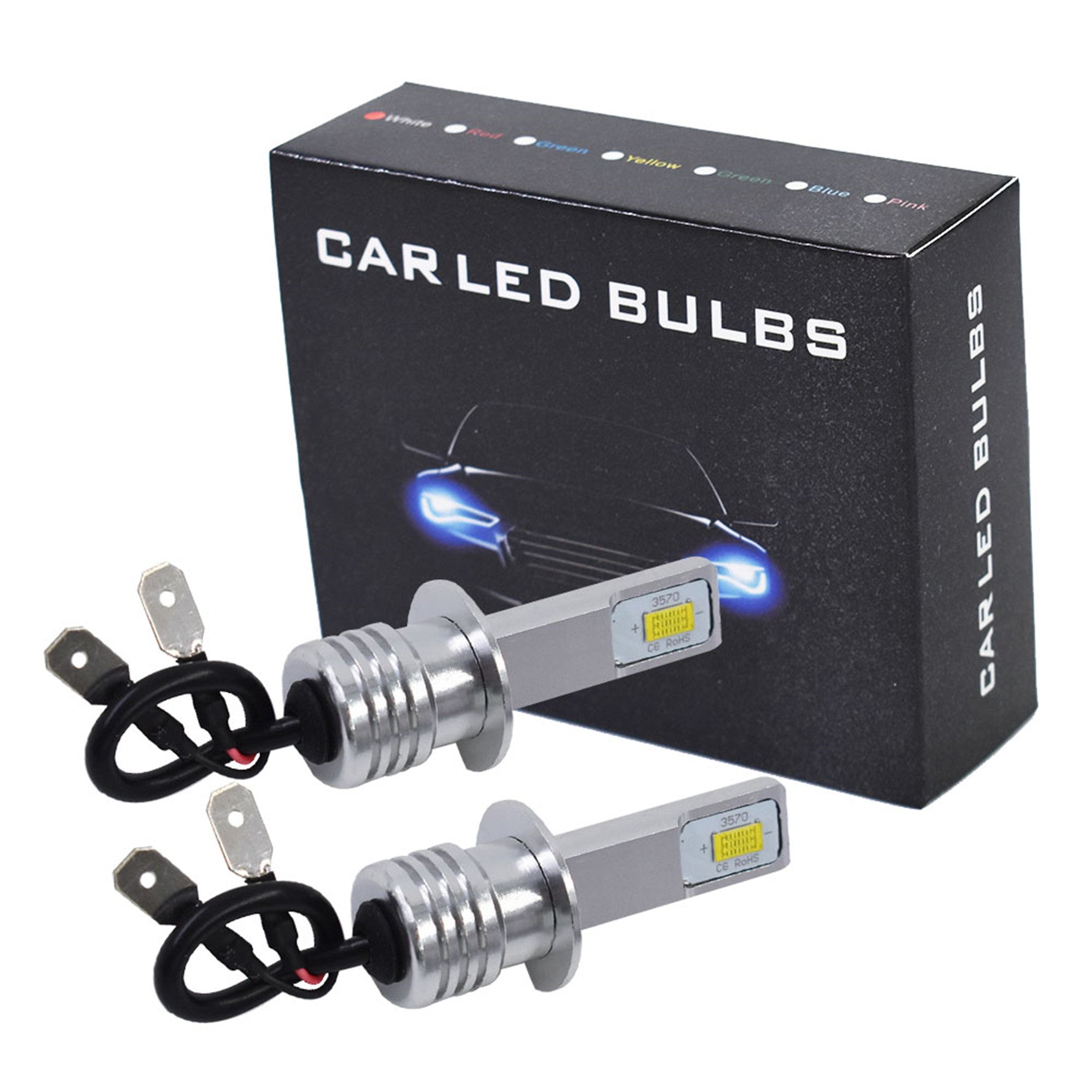 TOPPARTZ 2 x H1 6000K White 35W Bulb 4000LM Bulb Super Bright LED Bulbs Fog Light Bulbs
