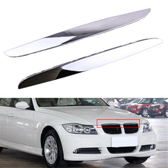 TOPPARTZ 2Pack Front Hood Chrome Cover Trim Above Grille fit for BMW E90 E91 3-Series 06-08