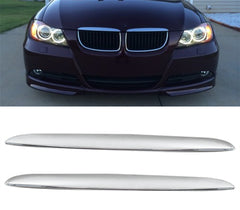 TOPPARTZ 2Pack Front Hood Chrome Cover Trim Above Grille fit for BMW E90 E91 3-Series 06-08