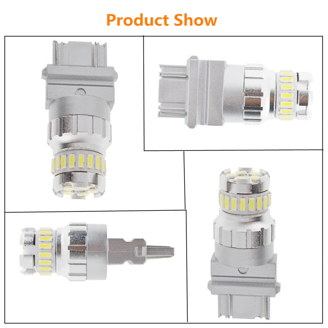 TOPPARTZ 3157 2 PCS LED Reverse Brake Turn Signal Parking Light Bulb White 6500K 2400LM