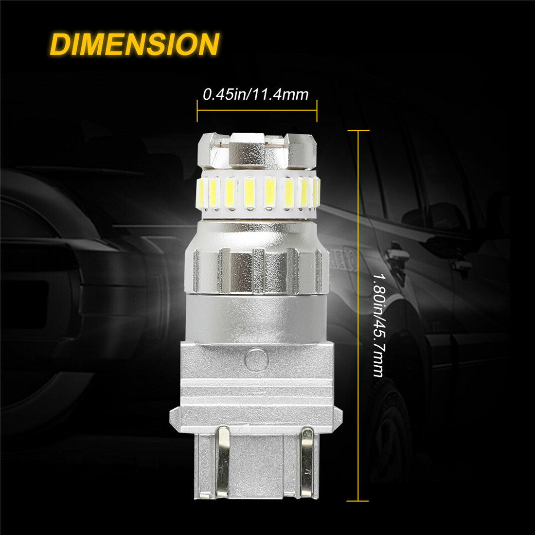 TOPPARTZ 3157 2 PCS LED Reverse Brake Turn Signal Parking Light Bulb White 6500K 2400LM
