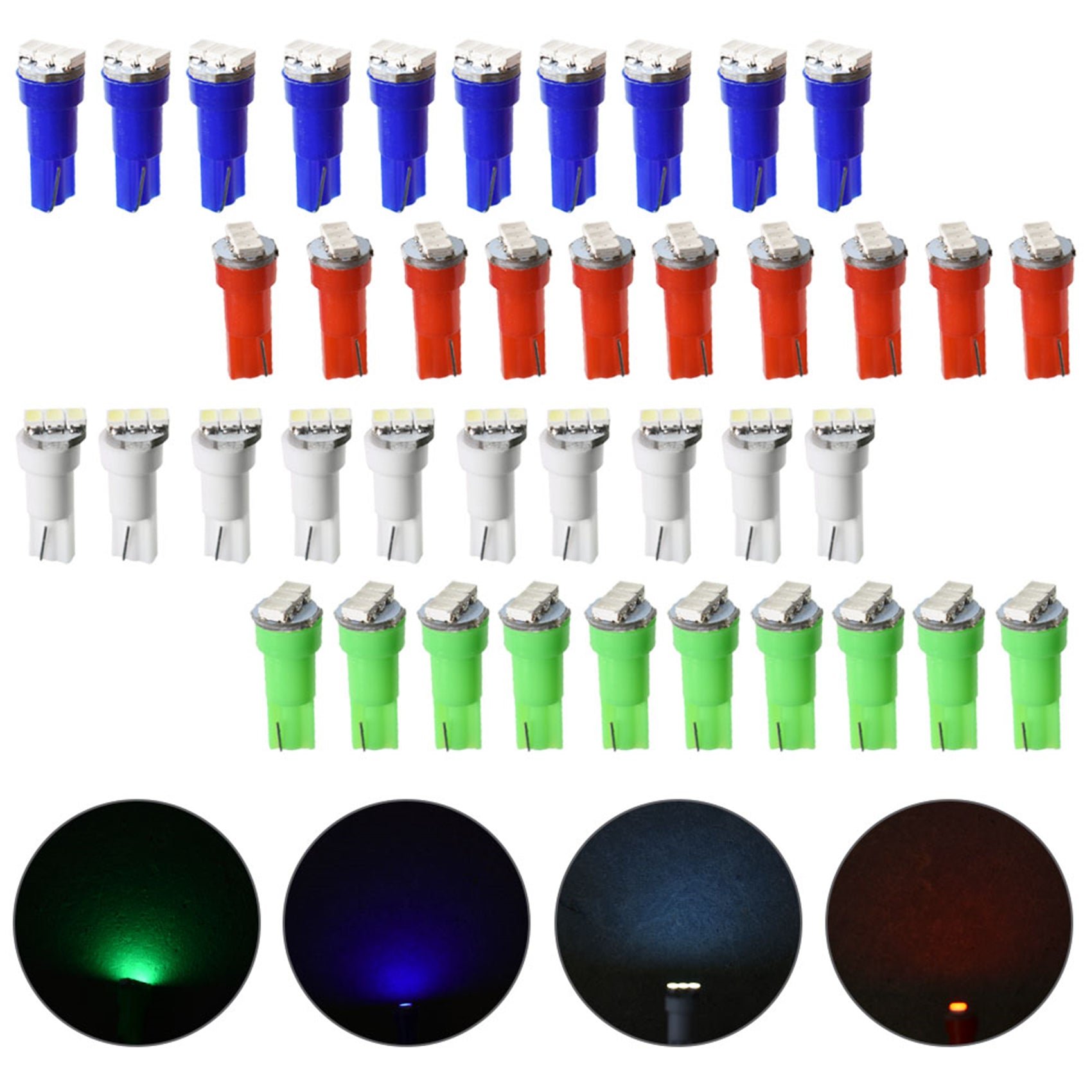 TOPPARTZ 40x T5 74 3SMD LED Speedometer Instrument Gauge Cluster Dash Light Bulbs