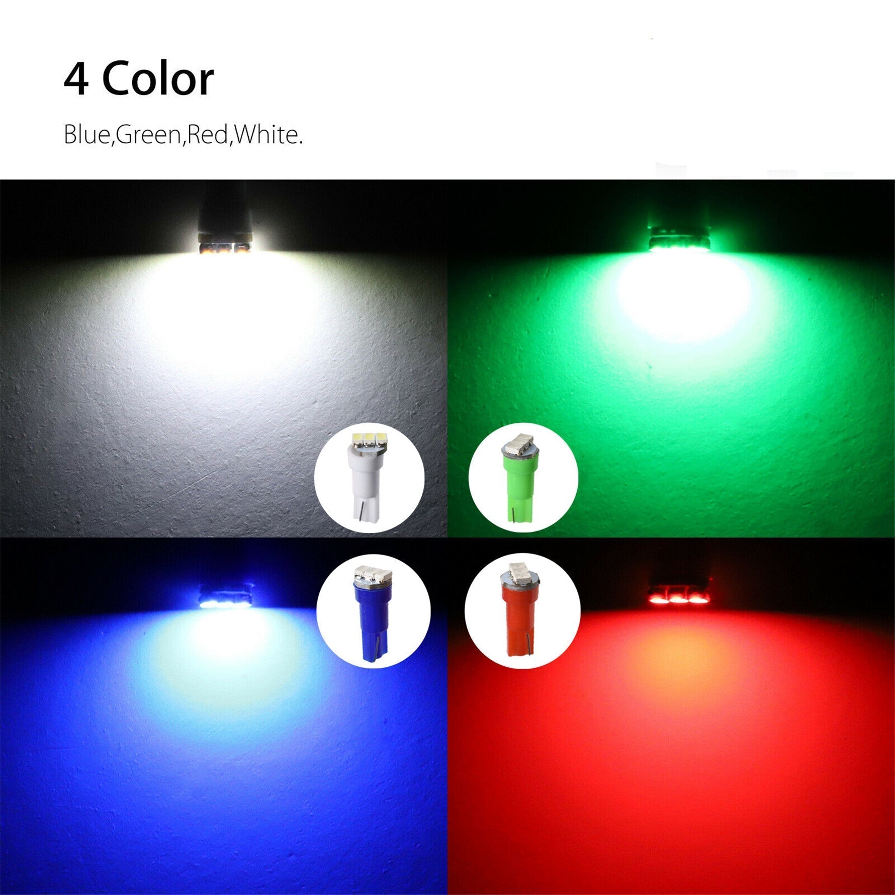 TOPPARTZ 40x T5 74 3SMD LED Speedometer Instrument Gauge Cluster Dash Light Bulbs