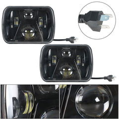 TOPPARTZ 5x7 7x6 LED Headlight Hi-Lo Beam Halo DRL Left and Right For Jeep Cherokee XJ YJ