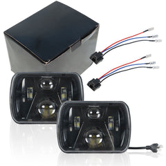 TOPPARTZ 5x7 7x6 LED Headlight Hi-Lo Beam Halo DRL Left and Right For Jeep Cherokee XJ YJ