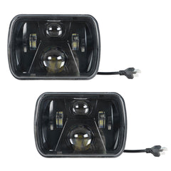 TOPPARTZ 5x7 7x6 LED Headlight Hi-Lo Beam Halo DRL Left and Right For Jeep Cherokee XJ YJ