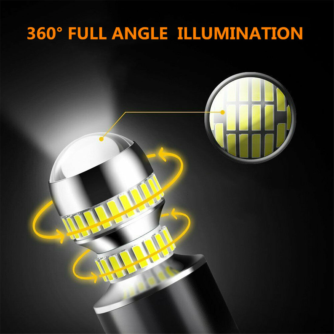 TOPPARTZ 7443 7440 2 PCS LED Back Up Reverse Light Bulb 2800LM 6000K White Projector Replacement for Signal, Turn, Brake, Parking, Tail, DRL Fog Lights