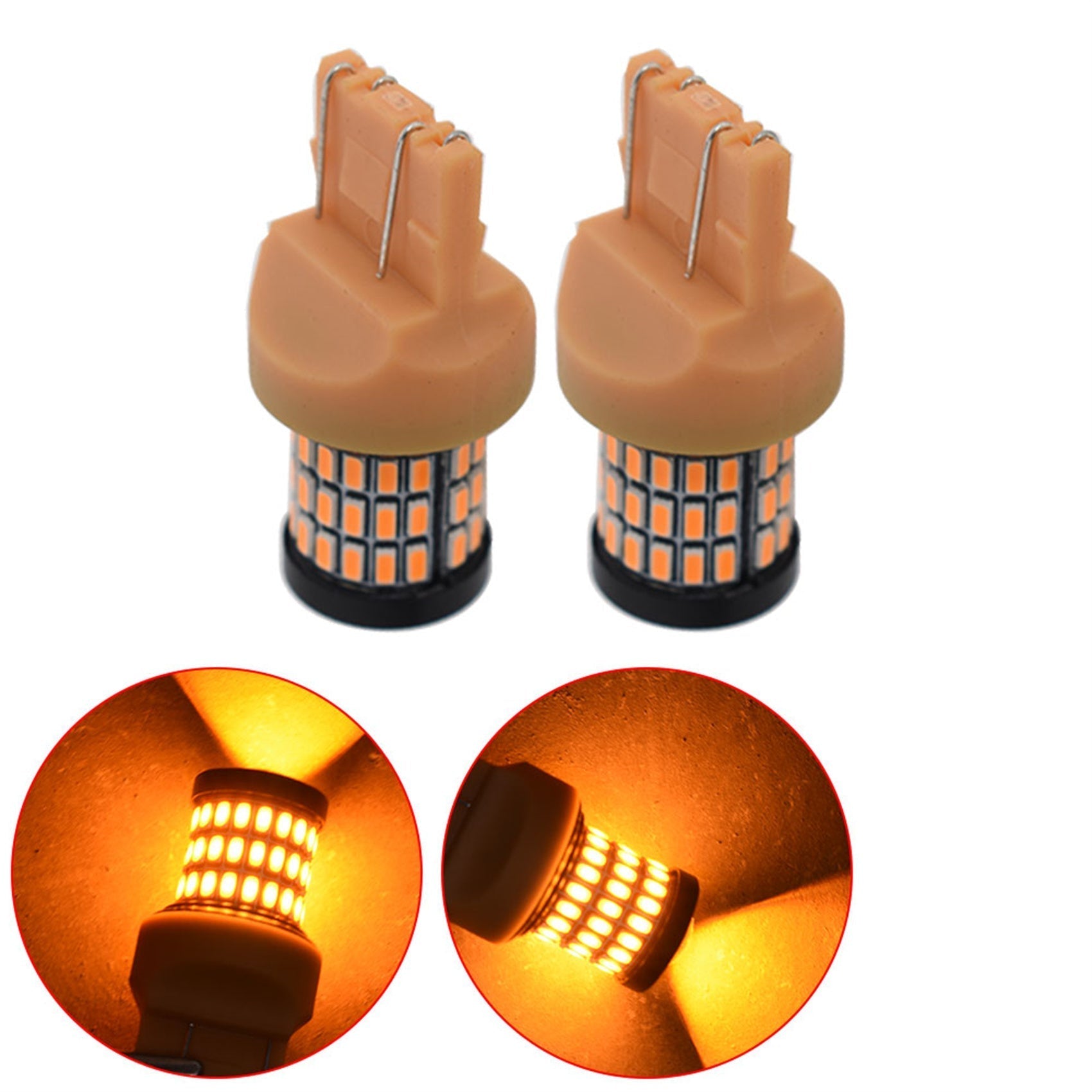 TOPPARTZ 7443 7444 LED Amber Backup Reverse Turn Signal Parking DRL High Power Light Bulb