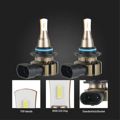 TOPPARTZ 9005/HB3 2 PCS LED Bulb Conversion Kit IP67 Waterproof 6000K White 360-degree Illumination 3000LM/Pair