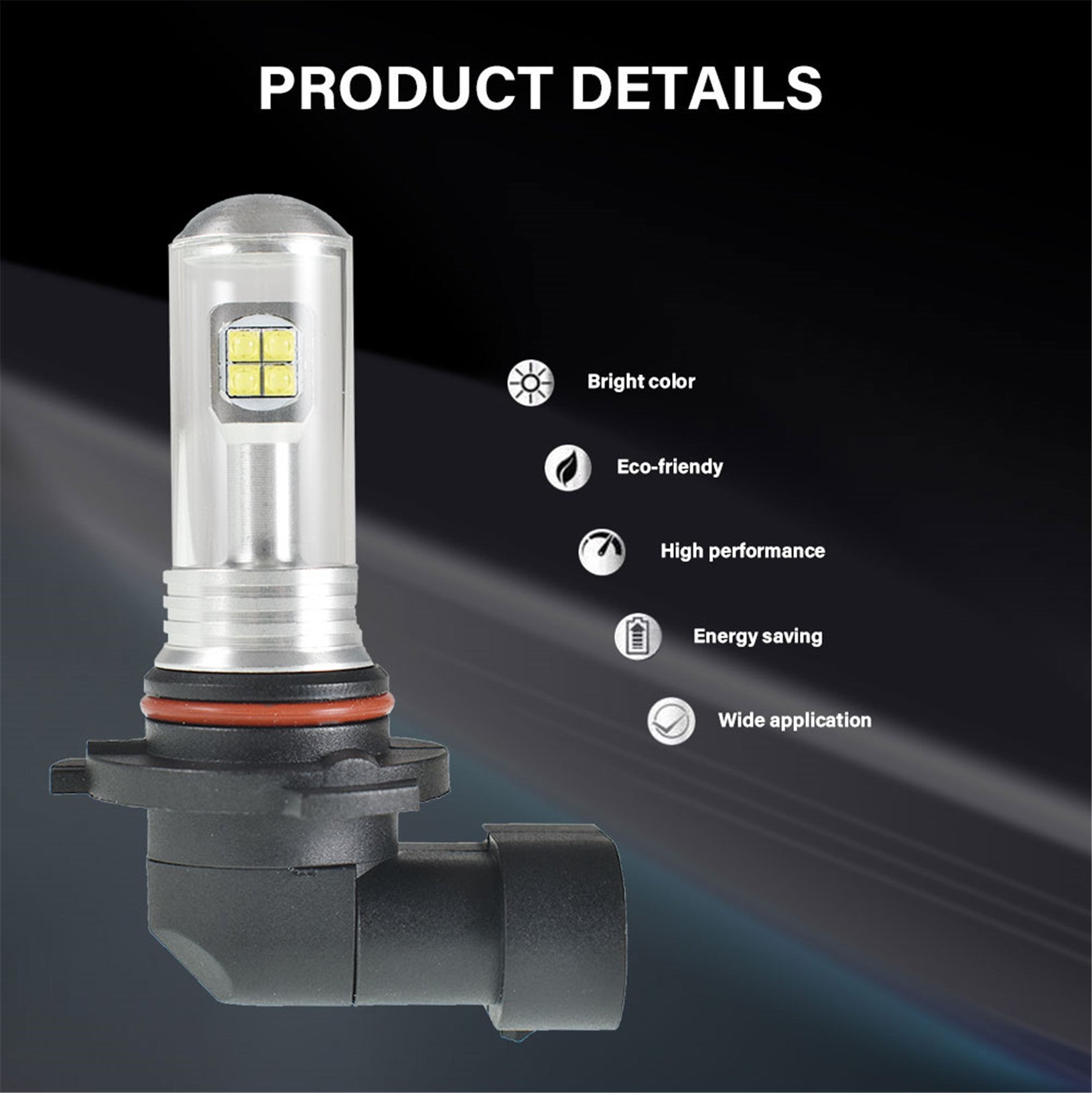 TOPPARTZ 9005 HB3 2 PCS LED Fog Light Bulbs High Power 80W 6000K White Replacement for Signal, Turn, Brake, Parking, Tail, DRL Fog Lights