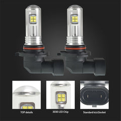 TOPPARTZ 9005 HB3 2 PCS LED Fog Light Bulbs High Power 80W 6000K White Replacement for Signal, Turn, Brake, Parking, Tail, DRL Fog Lights