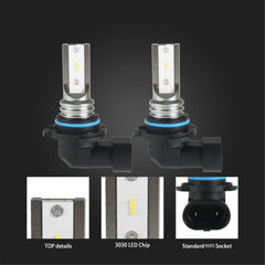 TOPPARTZ 9005/HB3 LED Fog Light Bulbs 6000K 1600LM 10W Fog Light LED Conversion Kit, Pack of 2