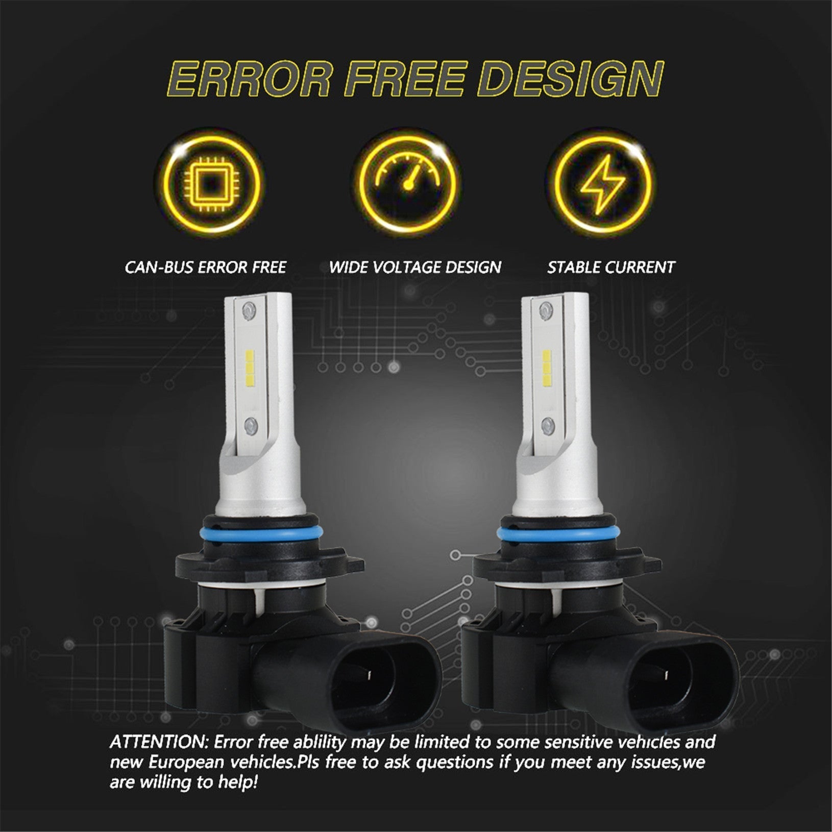 TOPPARTZ 9005 LED Fog Light Bulbs 6000K 3000LM 30W Fog Light LED Conversion Kit, Pack of 2