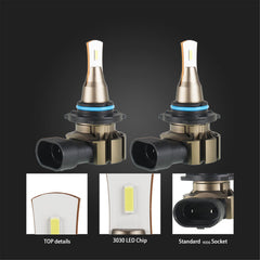 TOPPARTZ 9006 HB4 2 PCS LED Bulb Conversion Kit IP67 Waterproof 6000K White 360-degree Illumination 3000LM/Pair
