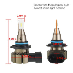 TOPPARTZ 9006 HB4 2 PCS LED Bulb Conversion Kit IP67 Waterproof 6000K White 360-degree Illumination 3000LM/Pair