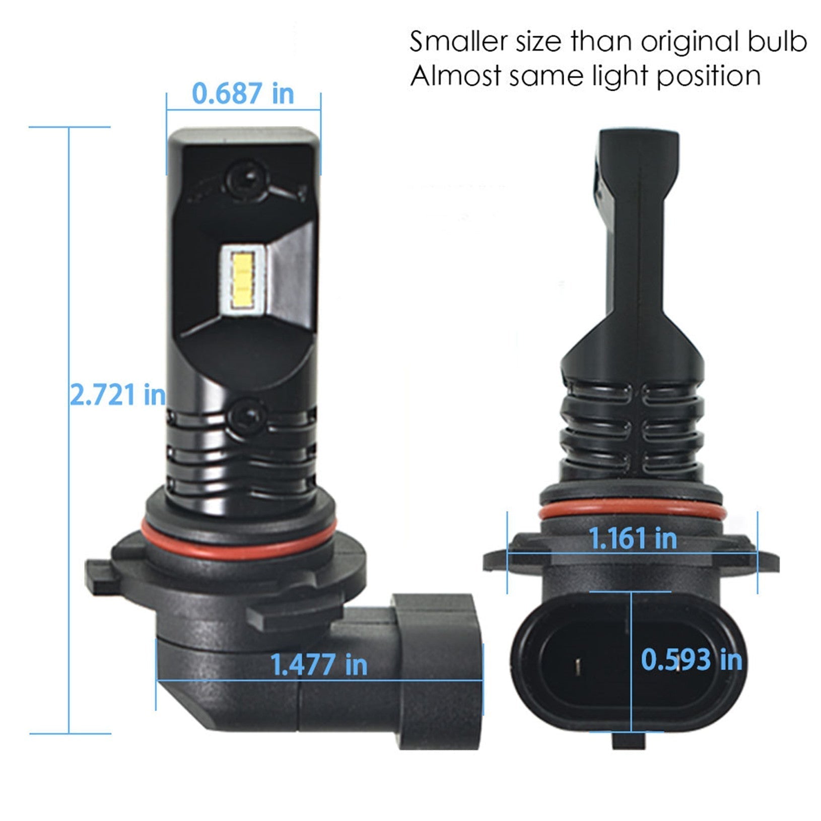 TOPPARTZ 9006 HB4 2 PCS LED Bulb Conversion Kit IP68 Waterproof 6500K White Illumination 3200LM/Pair LED Fog Light Bulbs