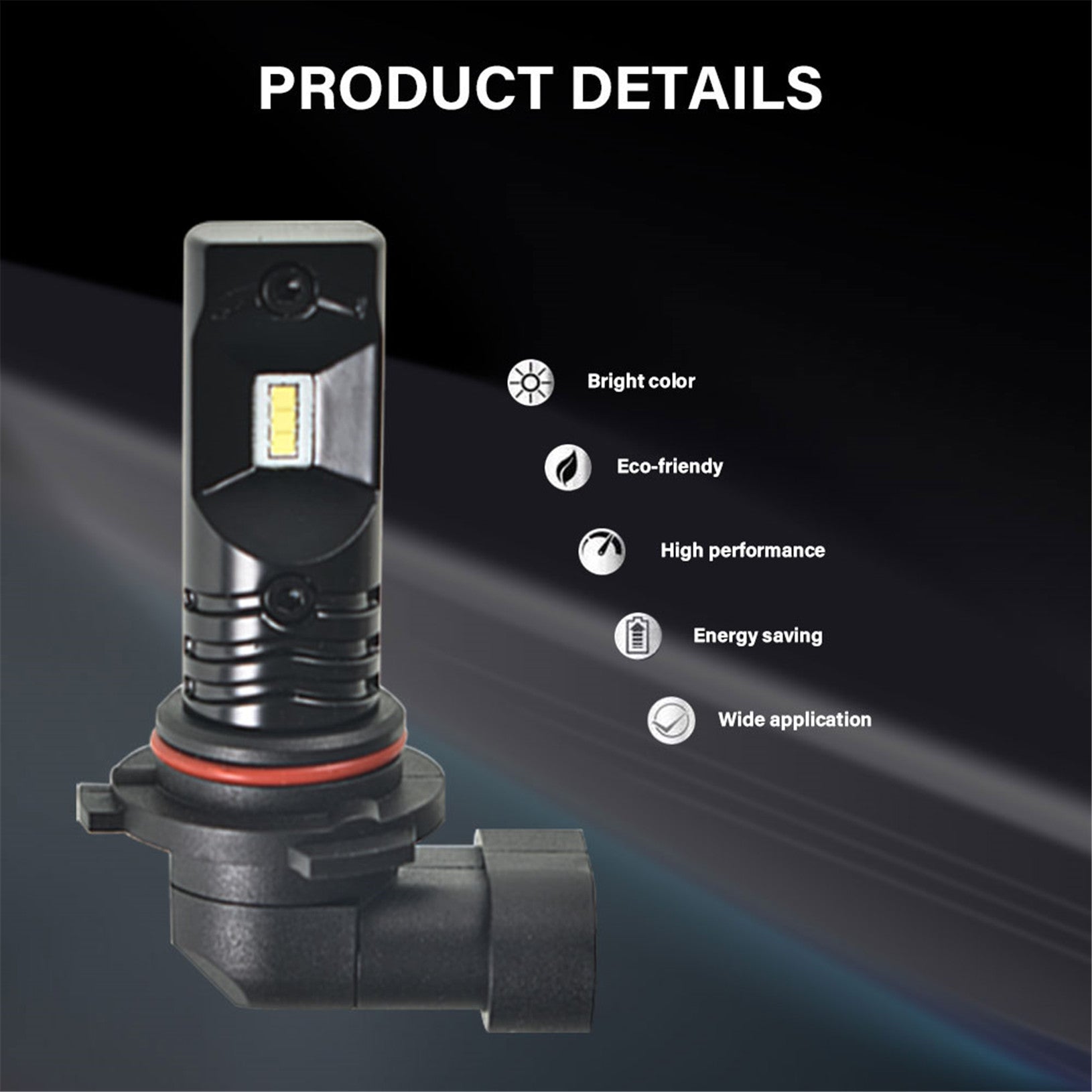 TOPPARTZ 9006 HB4 2 PCS LED Bulb Conversion Kit IP68 Waterproof 6500K White Illumination 3200LM/Pair LED Fog Light Bulbs