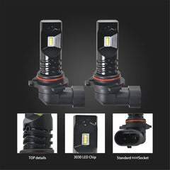 TOPPARTZ 9006 HB4 2 PCS LED Bulb Conversion Kit IP68 Waterproof 6500K White Illumination 3200LM/Pair LED Fog Light Bulbs