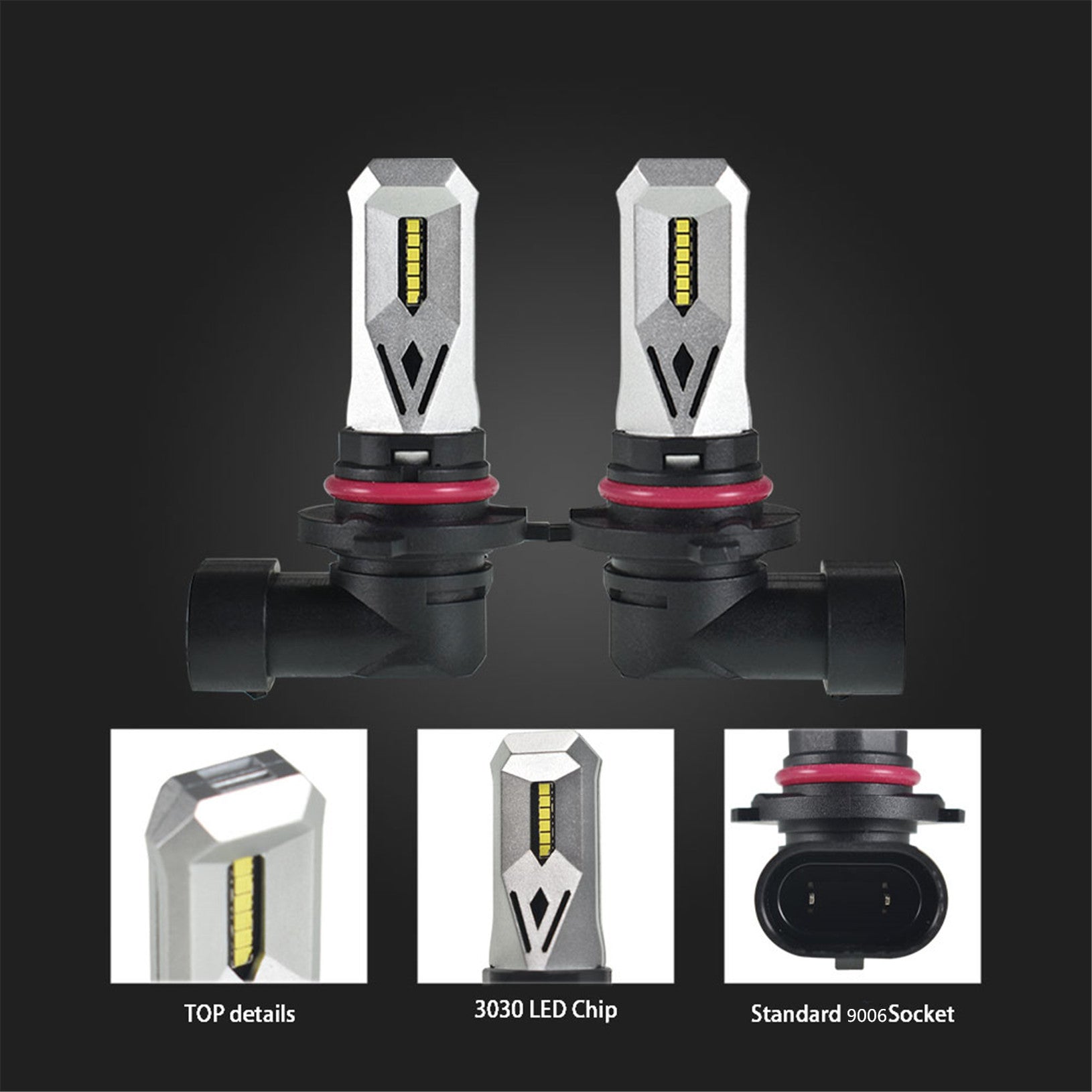 TOPPARTZ 9006/HB4 2 PCS LED Fog Light Bulbs 80W High Power 1500LM 6000K White Replacement for LED Fog Light ,Daytime Running Lights DRL