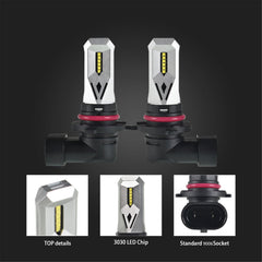 TOPPARTZ 9006/HB4 2 PCS LED Fog Light Bulbs 80W High Power 1500LM 6000K White Replacement for LED Fog Light ,Daytime Running Lights DRL