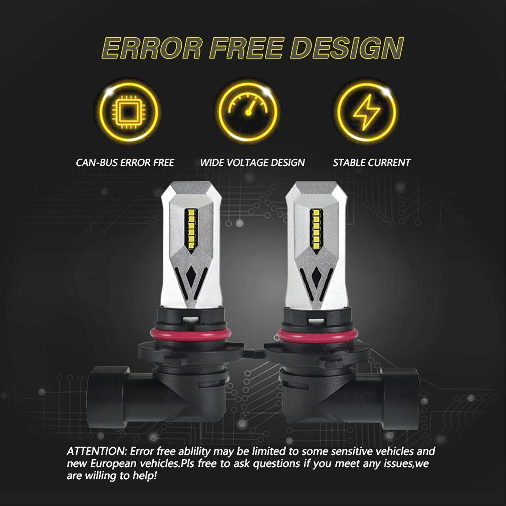 TOPPARTZ 9006/HB4 2 PCS LED Fog Light Bulbs 80W High Power 1500LM 6000K White Replacement for LED Fog Light ,Daytime Running Lights DRL