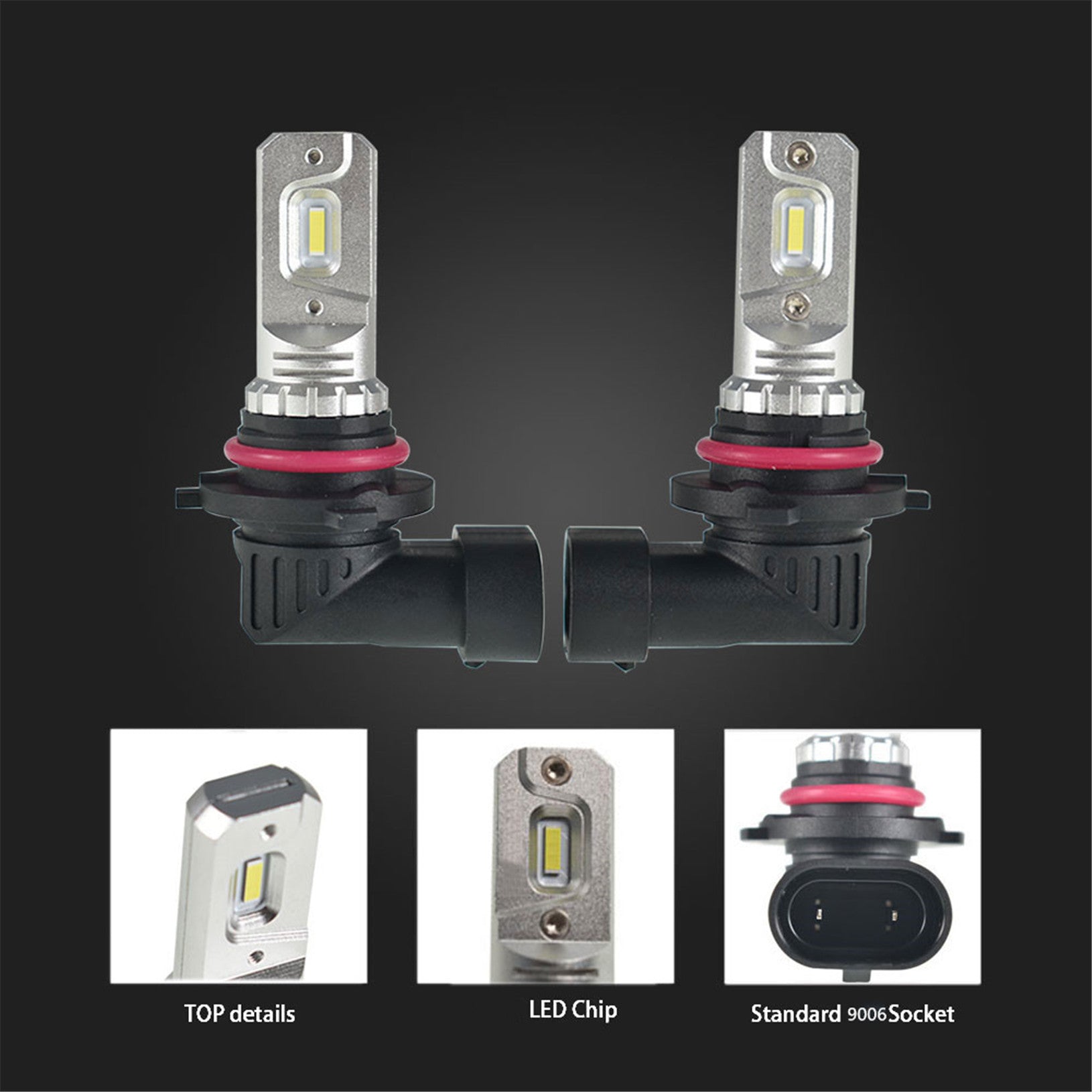 TOPPARTZ 9006/HB4 2 PCS LED Fog Light Bulbs 80W High Power 2000LM 6000K White Replacement for LED Fog Light ,Daytime Running Lights DRL