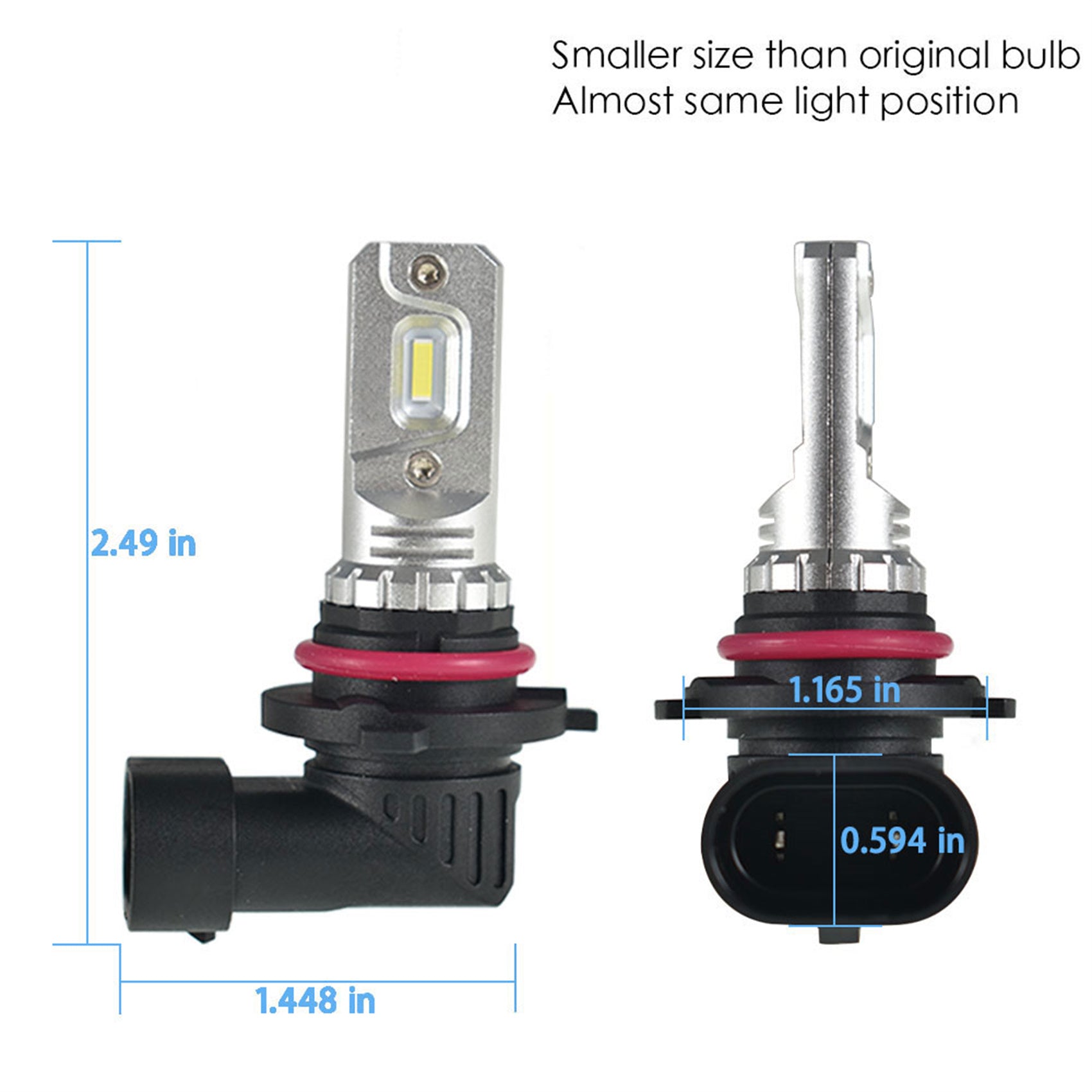 TOPPARTZ 9006/HB4 2 PCS LED Fog Light Bulbs 80W High Power 2000LM 6000K White Replacement for LED Fog Light ,Daytime Running Lights DRL
