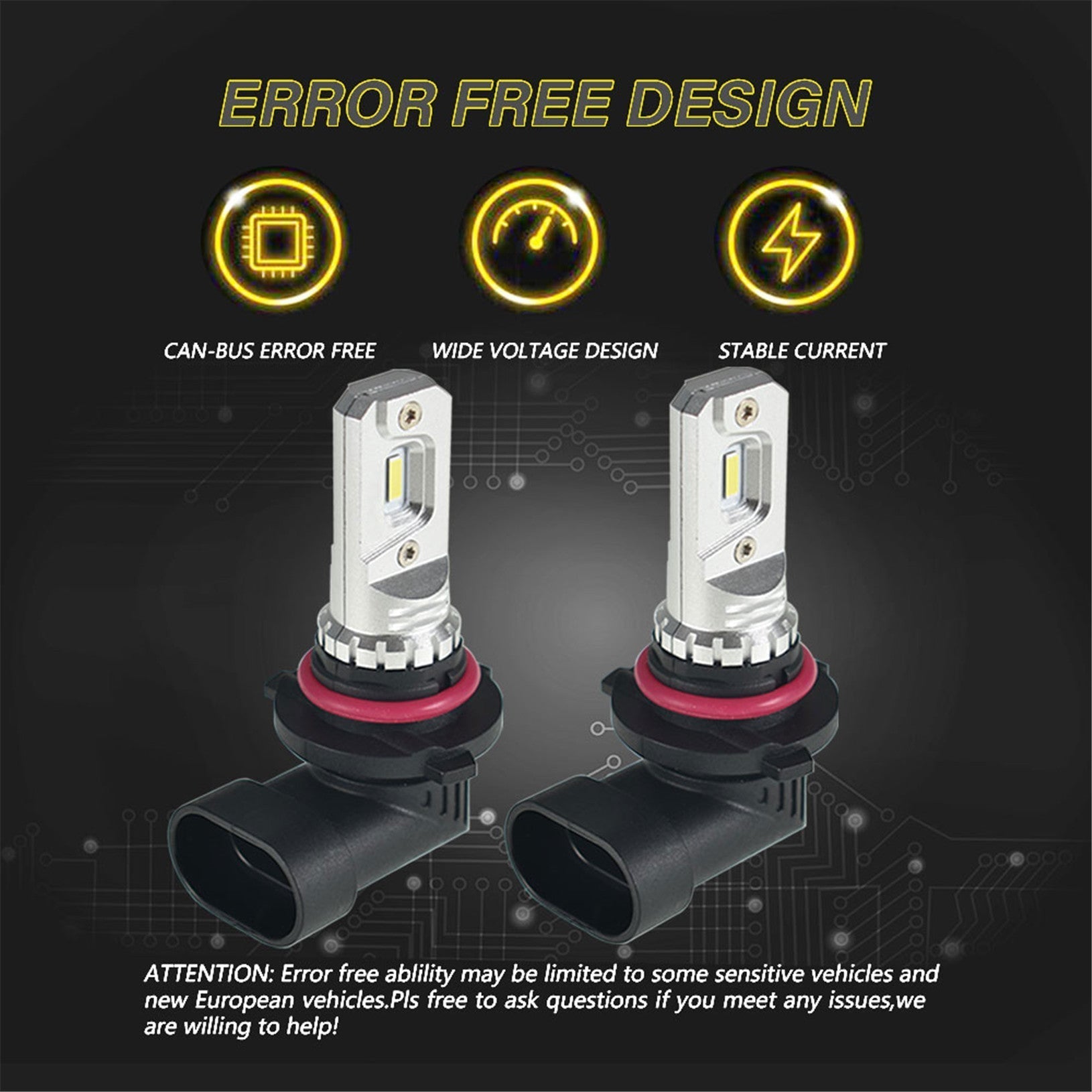 TOPPARTZ 9006/HB4 2 PCS LED Fog Light Bulbs 80W High Power 2000LM 6000K White Replacement for LED Fog Light ,Daytime Running Lights DRL