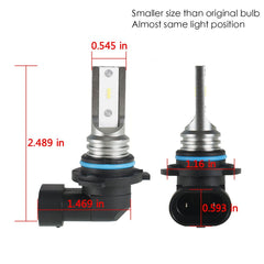 TOPPARTZ 9006 HB4 2 PCS LED Fog Light Bulbs IP67 Waterproof 6000K White Replacement for LED Fog Light ,Daytime Running Lights DRL