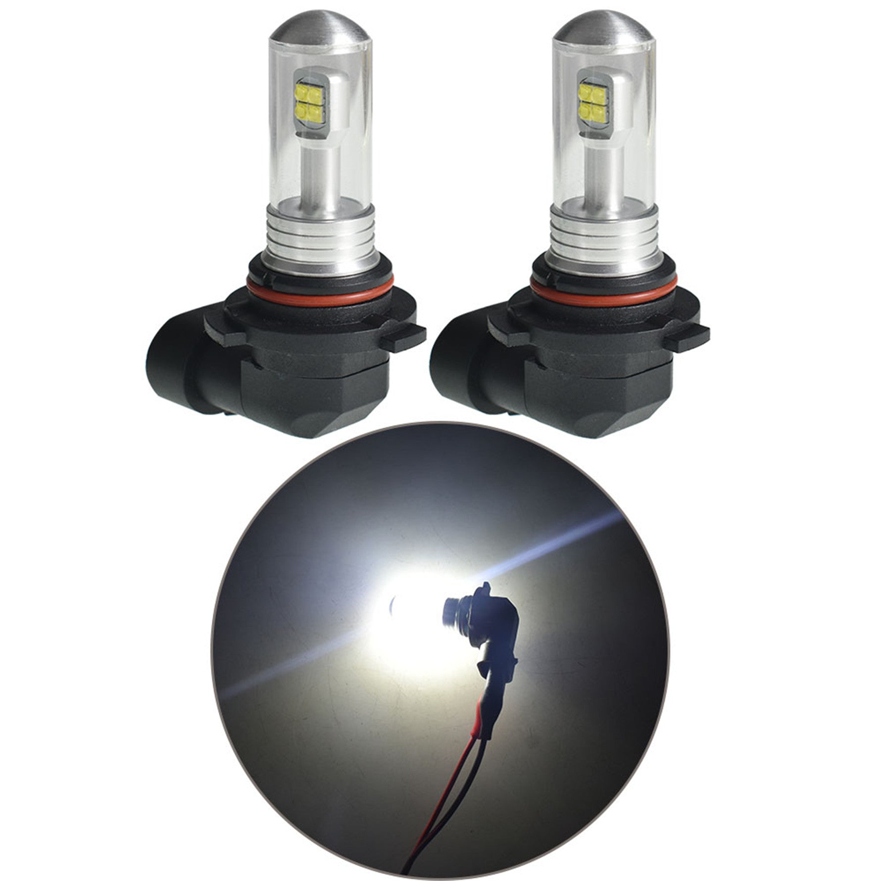 TOPPARTZ 9006/HB4 PCS LED Bulb Conversion Kit IP67 Waterproof 6000K Daytime White Illumination 1500LM/Pair LED Fog Light Bulbs
