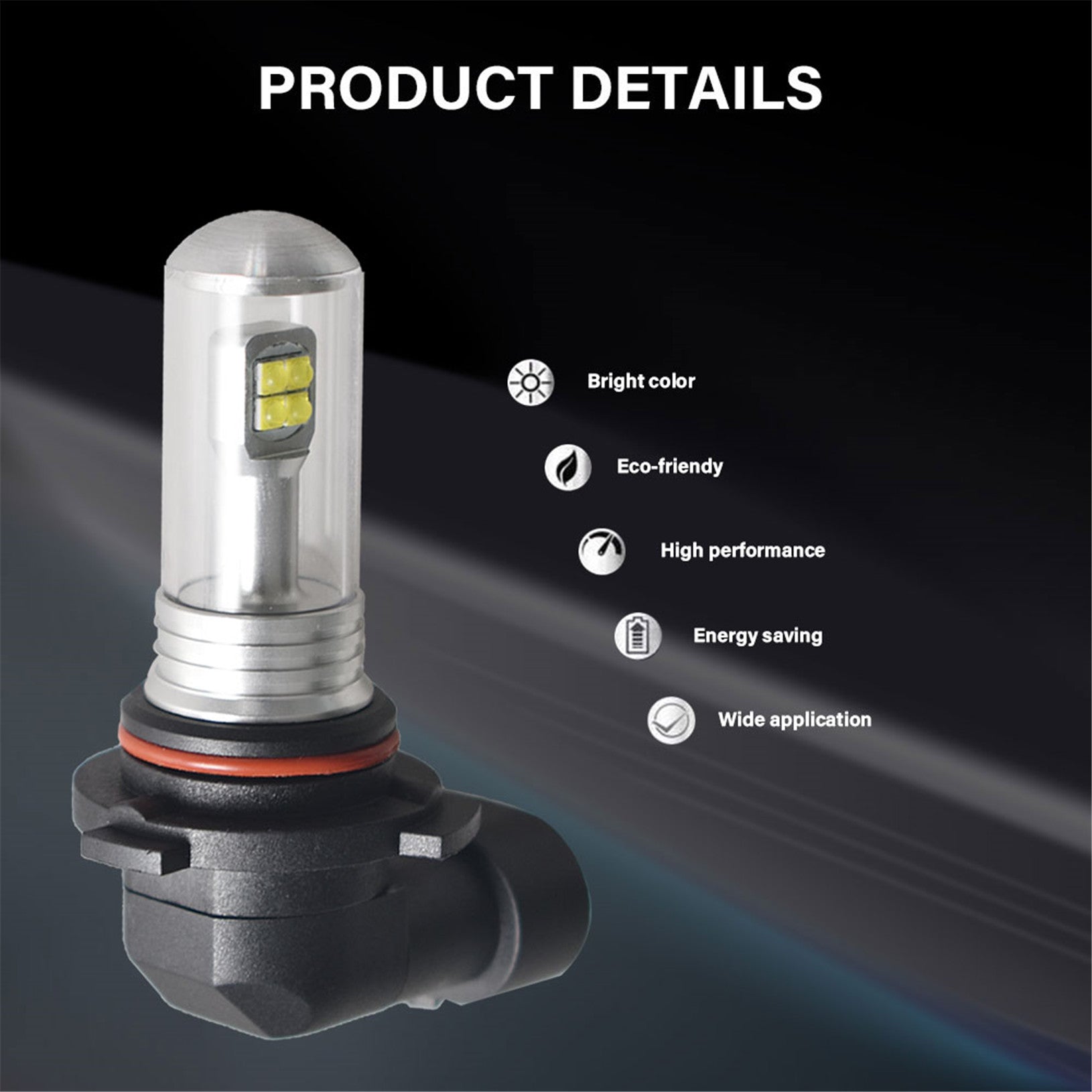 TOPPARTZ 9006/HB4 PCS LED Bulb Conversion Kit IP67 Waterproof 6000K Daytime White Illumination 1500LM/Pair LED Fog Light Bulbs