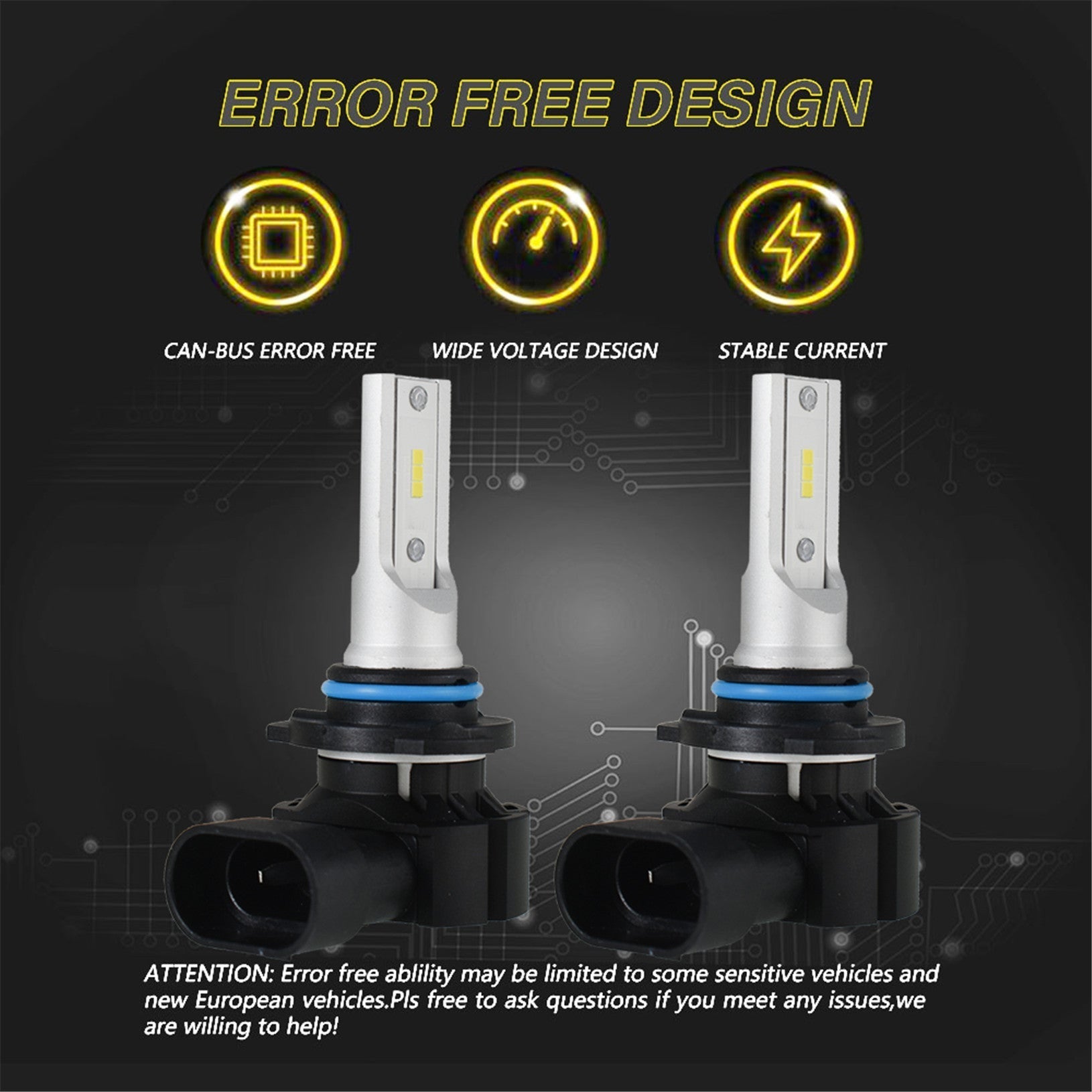 TOPPARTZ 9006 LED Fog Light Bulbs 6000K 3000LM 30W Fog Light LED Conversion Kit, Pack of 2