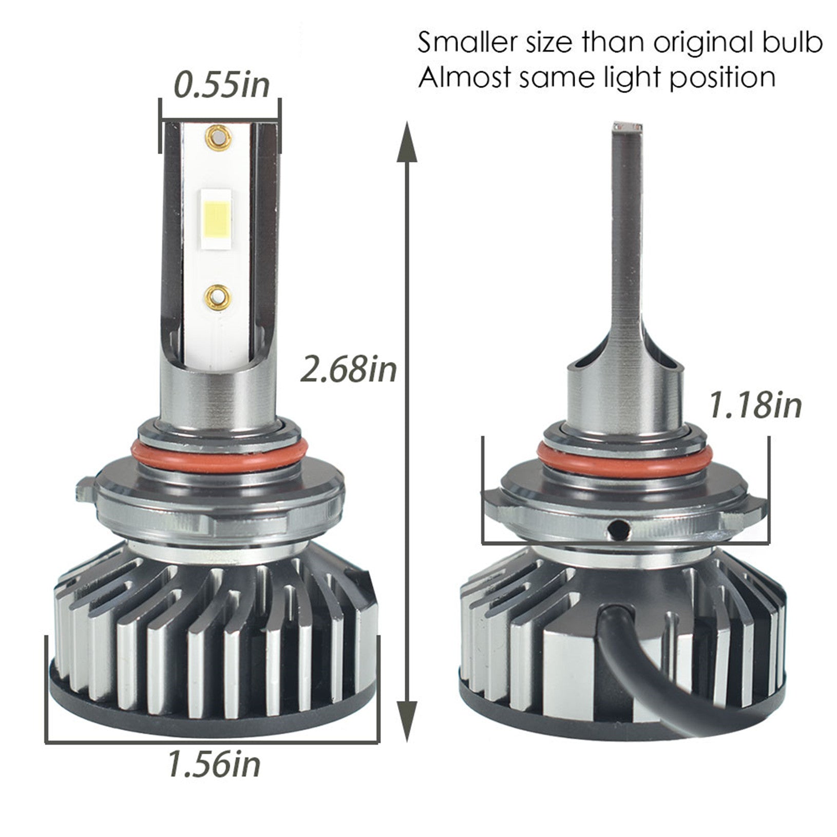 TOPPARTZ 9006 LED Fog Light Bulbs 6500K 8000LM 55W Bright Fog Light LED Conversion Kit, Pack of 2
