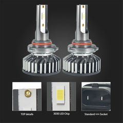 TOPPARTZ 9006 LED Fog Light Bulbs 6500K 8000LM 55W Bright Fog Light LED Conversion Kit, Pack of 2