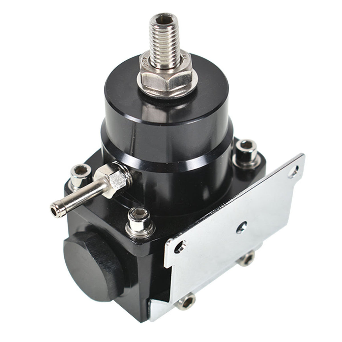 TOPPARTZ Adjustable Injected Bypass Fuel Pressure Regulator Universal 0-160 PSI AN6 Black