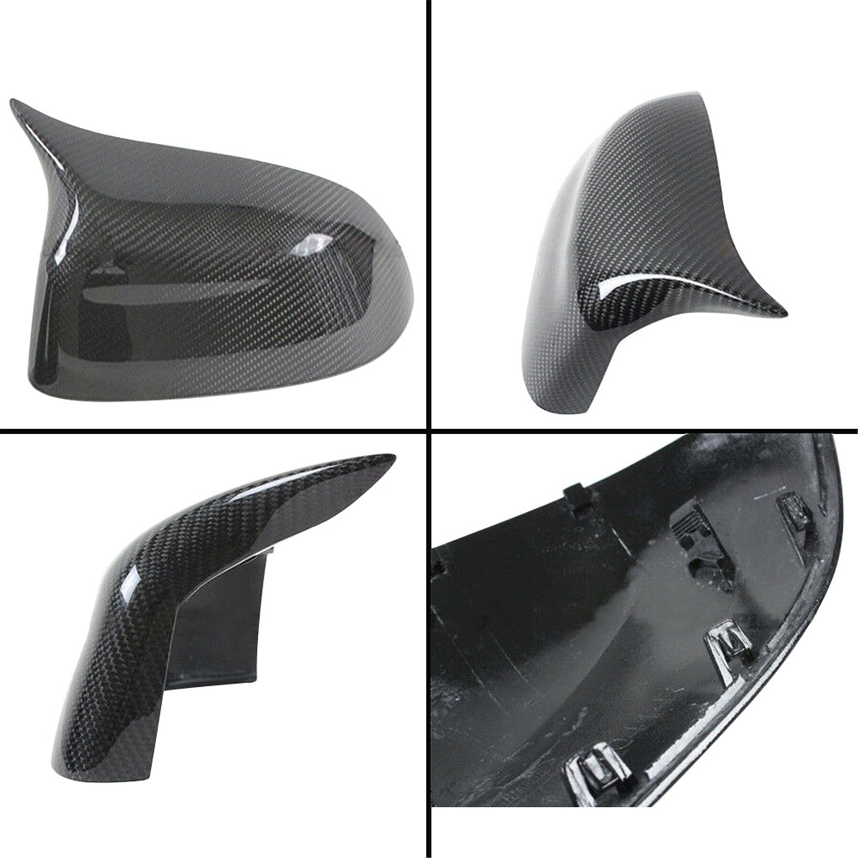 toppartz Black Carbon Fiber Look Side Mirror Cover Caps 1 Pair Left and Right Replacement for 2015-2018 X3 X4 X5 X6