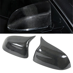 toppartz Black Carbon Fiber Look Side Mirror Cover Caps 1 Pair Left and Right Replacement for 2015-2018 X3 X4 X5 X6