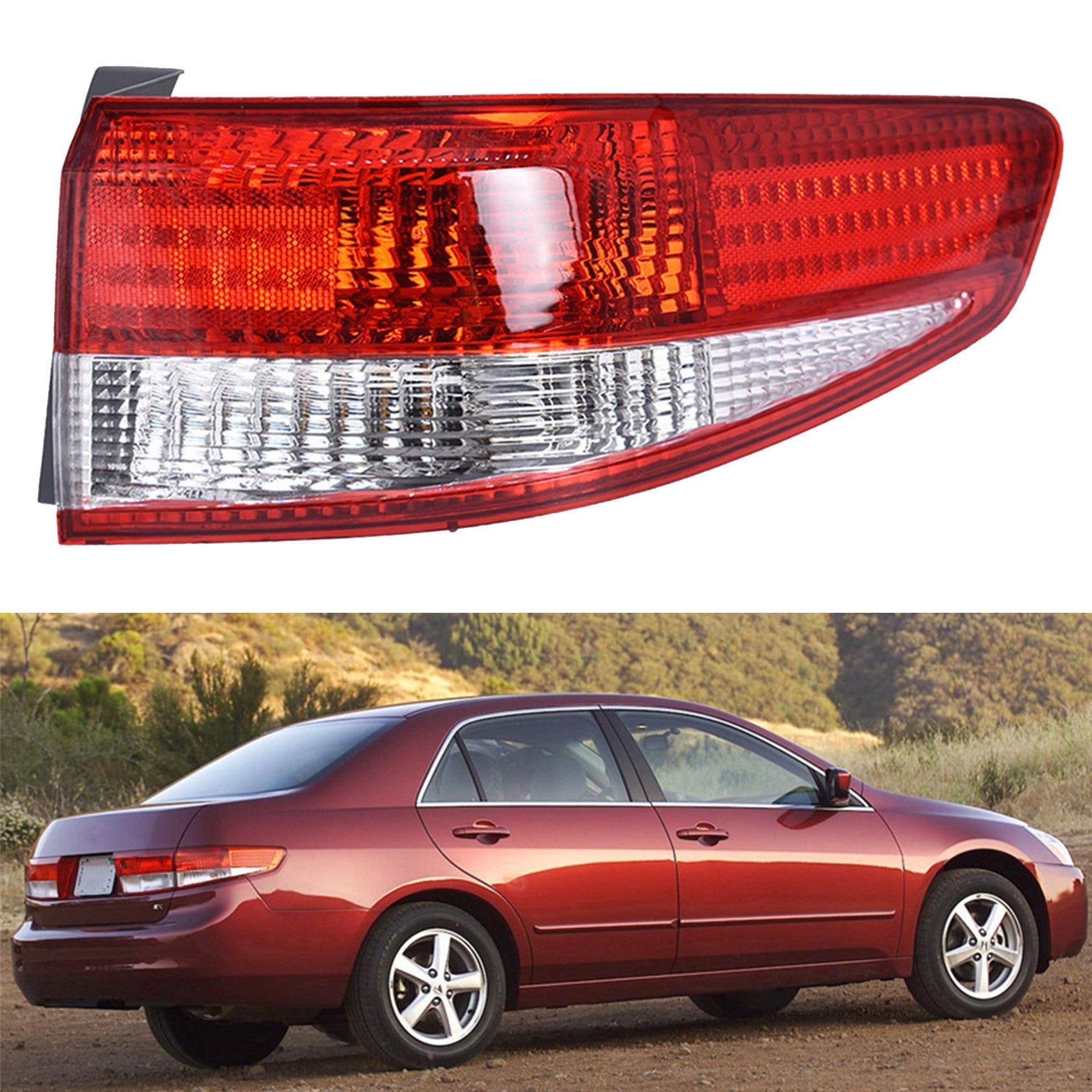 TOPPARTZ Brake Tail Light for 2003 2004 Honda Accord Right RH Outer Sedan Red